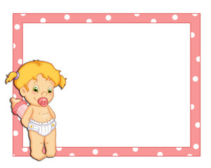 cornice rosa con bambina © fanny76