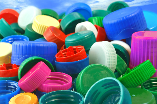 Amas de bouchons platiques