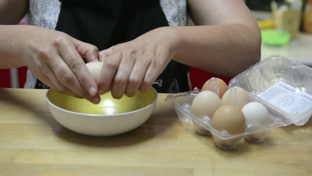 Opening an egg
