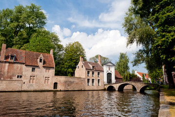 Bruges, channel panoramic view near Begijnhof