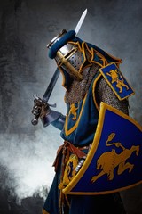 Medieval knight on abstract background