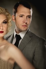 Thoughtful couple close-up