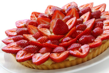 strawberry tart, strawberry flan