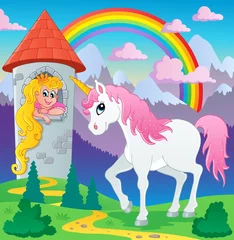 Door stickers Pony Fairy tale unicorn theme image 3