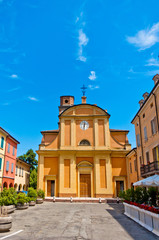 Naklejka premium church of Campagnola Emilia, north of Italy