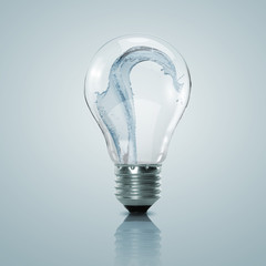 Electric light bulb with clean water