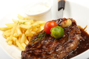 steak with French Fries