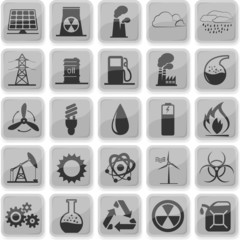 Set of 25 (twenty five) industrial icons
