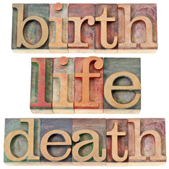 birth, life, and death words