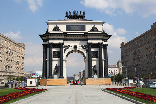 Triumphal arch in Moscow. The monument to the War of 1812.
