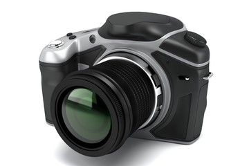 illustration of image of SLR camera against white background