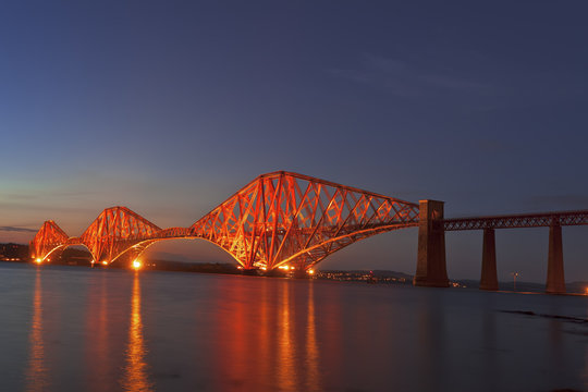 The Forth Rail Bridge crossing between Fife and Edinburgh, Scotl