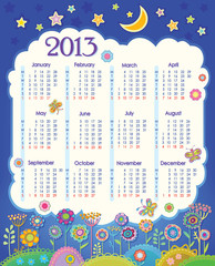 Calendar for 2013. Week starts on Monday