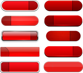 Red high-detailed modern web buttons.