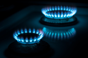 Natural gas stove close up