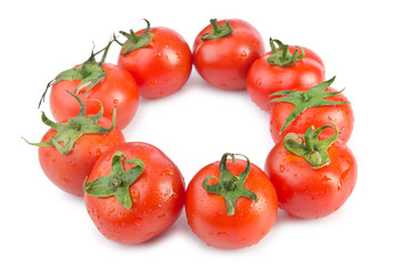 Fresh tomatoes isolated on the white