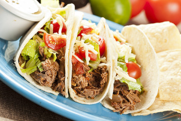 Fresh Homemade Shredded Beef Tacos