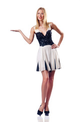 Attractive model holding emtry hands