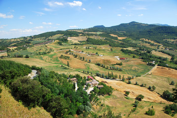 Italy. Romagna Apennines landscape around San-Leo castle.
