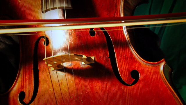 Cello and cellist closeup