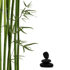 Bambus mit Lavastein