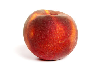 single peach on white background