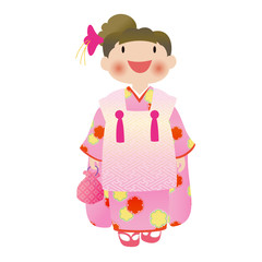 七五三の3歳の女の子