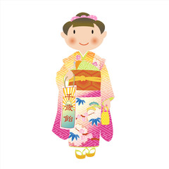 七五三の7歳の女の子