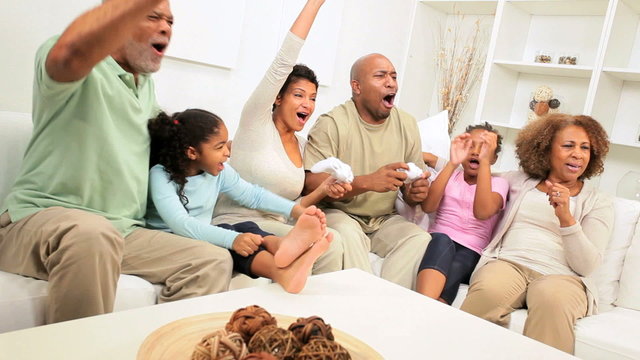 Extended Ethnic Family Home Games Fun