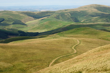 view across Cheviot Hills towards Scotland