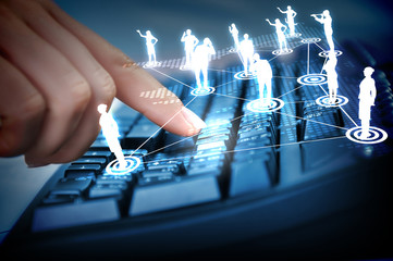 Computer keyboard and social media images