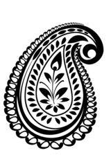 paisley pattern in black & white, India