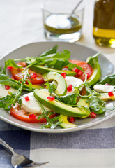 Avocado,Mozzarella and Pomegranate salad