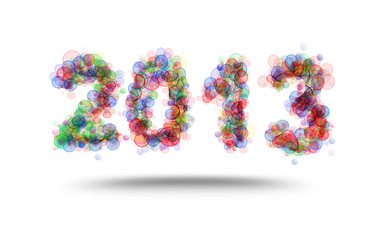inscription 2013 made of colored circles