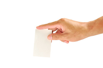 Hand with ballot card