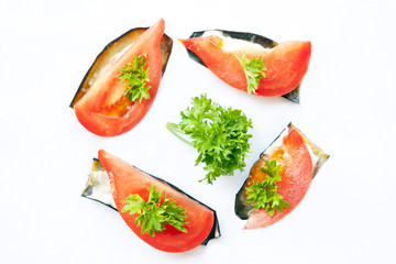 Dish  from red tomato
