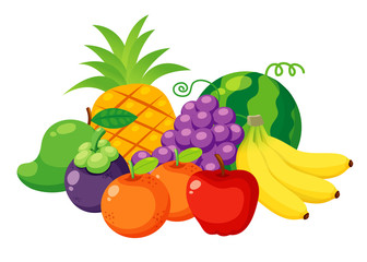 Illustration of Fruits set
