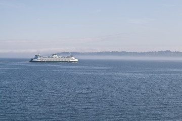 Ferry through the mist.