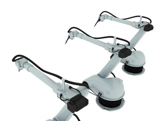 Industrial Robotic Arm Isolated
