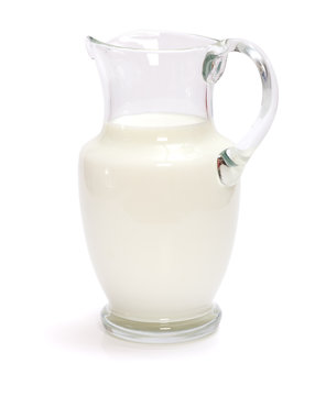 Cow milk in pitcher