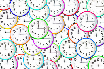 Colorful clocks background