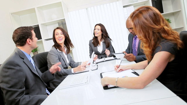 Caucasian Business Female Leader Successful Team