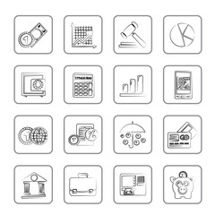 Business and finance icons - vector icon set