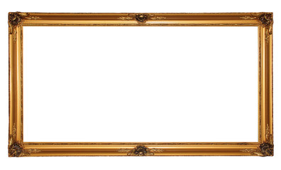 Picture gold frame with a decorative pattern - obrazy, fototapety, plakaty