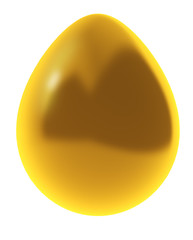 Golden egg isolated on white background.