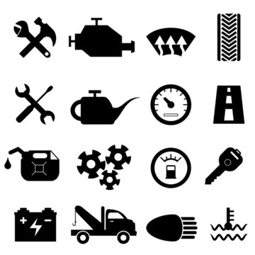 Car maintenance and repair icons
