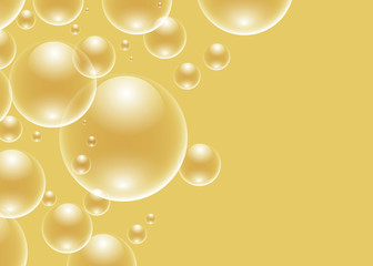 Vector background with golden bubbles