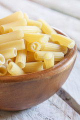 uncooked macaroni bowl