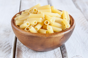 uncooked macaroni bowl