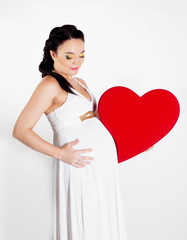 Pregnant woman in studio